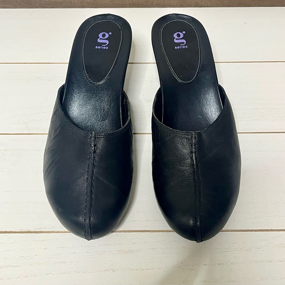 Cole Hann G Series Line Black Leather Women’s Mules Shoes Size 8.5